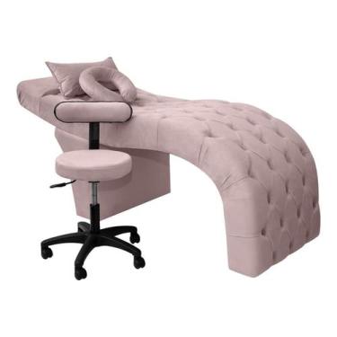 Imagem de Maca com Mocho Estética Facial Cílios E Sobrancelhas Veludo - SOFA STO