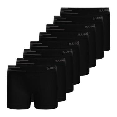Imagem de Kit 8 Cueca Boxer Infantil Box Microfibra Sem Costura Lupo, Preto, P