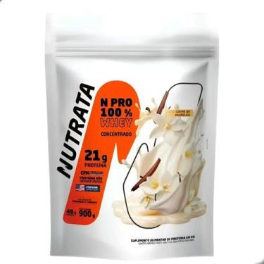 Imagem de Whey Protein N Pro 100% Concentrado Refil 900g Nutrata, Creme de Bauni