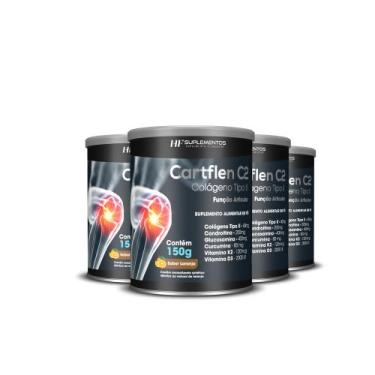 Imagem de 4x cartflen c2 colágeno tipo ii laranja hf suplementos, CARTFLEN