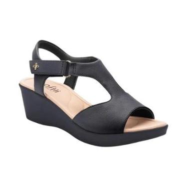 Imagem de Sandália Casual Salto Anabela Super Leve e Confortável Feminina Softli Nude 34-Feminino