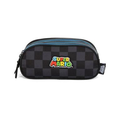 Imagem de Estojo Super Mario Bros Triplo Juvenil Escolar Meninos Cor:Azul, Azul