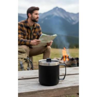 Imagem de Caneca Térmica 350ml Preta - Bebidas Quentes/Frias Horas - Congratulat