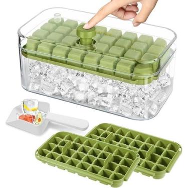 Imagem de Forma De Gelo Camada Dupla De Cubos Recipiente Tampa/bandeja - FORMA D