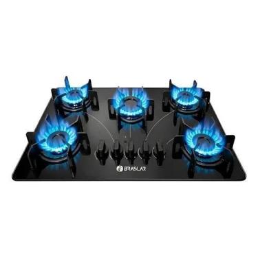 Imagem de Fogão Cooktop 5 Bocas Pop Vidro Temperado Braslar, Bivolt