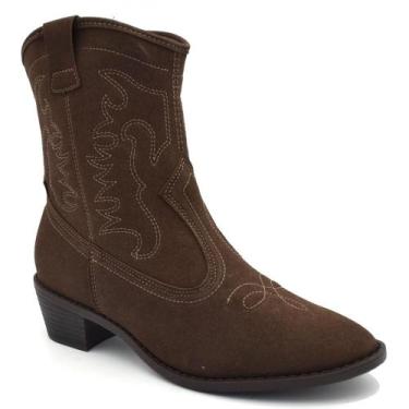 Imagem de Bota Texana Feminina Moleca 5353.201.31136, Marrom, 36