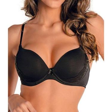 Imagem de Sutiã Bojo Espumado DeMillus 67188 Rendado, Preto, 46
