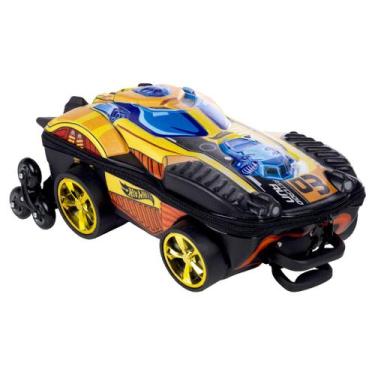 Imagem de Kit Mochila 3D Rodas Hot Wheels Dune Dourado Com Lancheira - Diplomata