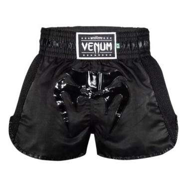 Imagem de Short Muay Thai Venum Elite Dark - Masculino, Preto, G
