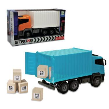 Imagem de Caminhão Bau De Brinquedo Container 35cm Grande Menino - Nig Brinquedo