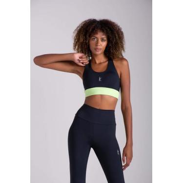 Imagem de Top LARULP Atenas Alana Sport - Preto/Verde, G
