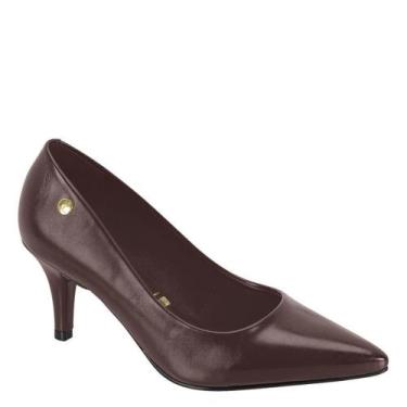 Imagem de Sapato Scarpin Feminino Salto Fino Médio Vizzano 1185.1402, Cacau napa