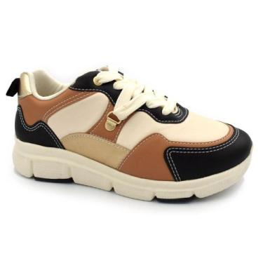 Imagem de Tênis Casual Feminino Comfortflex 2690304, Bege, 37