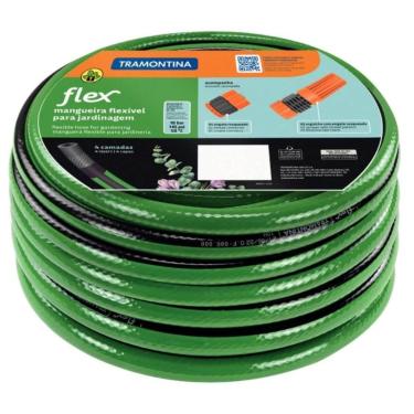 Imagem de Mangueira para Jardim 20m Flex Tramontina em PVC Resistente Engate Rosqueado e Esguicho