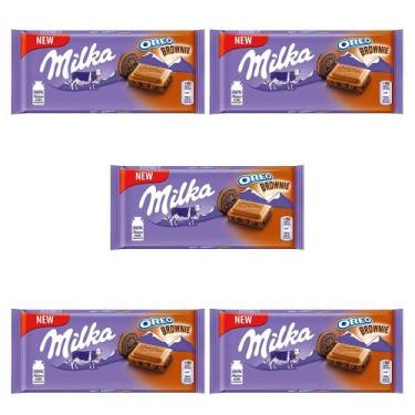 Imagem de Chocolate Milka Oreo Brownie Barra Kit com 5 Unid de 100g
