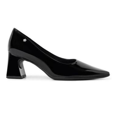 Imagem de Scarpin Piccadilly Salto Bloco Smurfs Feminino 767001, 37, Preto