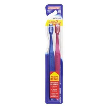 Imagem de Kit 2 Escova Dental Adulto Macia IdealPro Dentalclean