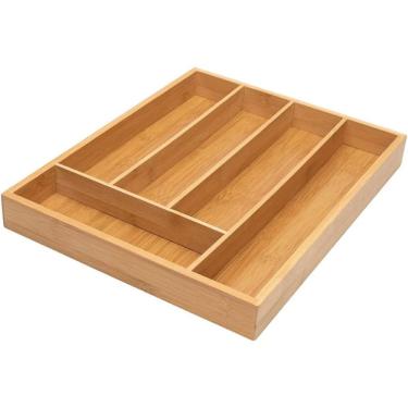 Imagem de Porta Talheres Ecokitchen Organizador de Gaveta em Bambu com 5 Compartimentos para Cozinha Mimo Style