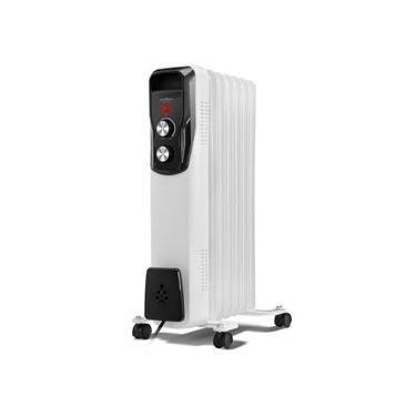 Imagem de Aquecedor a Óleo BAQ1720B 1500W com Rodízios e Termostato Branco Britânia 220V
