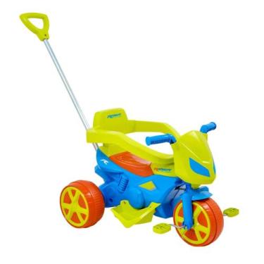 Imagem de Triciclo Infantil Moto Rider Com Pedal e Empurrador Brinquedo De Passe