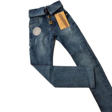 Imagem de Calça Jeans Infantil - Feminino Cós Duplo - Marina Morena, G