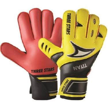 Imagem de Luva Goleiro Profissional Three Stars Titan, Vermelho, MÉDIA = 9