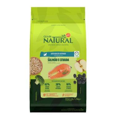 Imagem de Ração Guabi Natural Gatos Castrados Salmão/Cevada 1,5Kg - Brf