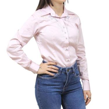 Imagem de Camisete Feminino Rosa com Strass Dock's 38230, G