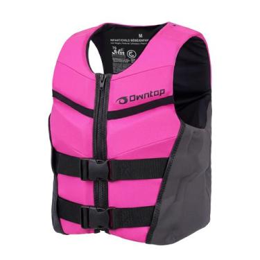 Imagem de Colete de Natação Juvenil Owntop em Neoprene Leve Rosa-Fúcsia M