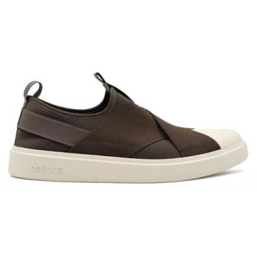 Imagem de Tênis Adidas Streettalk Slip On Feminino, 39, Marrom, Branco