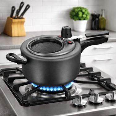 Imagem de Panela de Pressão 3L Com Visor Superior 20cm MTA  Antiaderente  Cor Gr