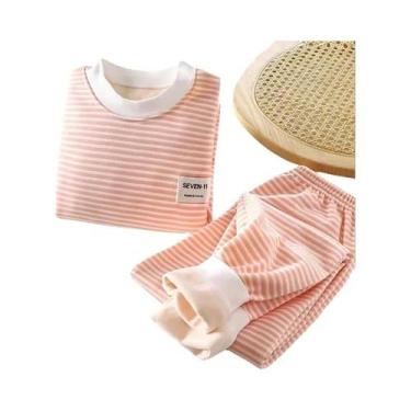 Imagem de Conjunto De Pijamas De Pelúcia Listrados Para Meninos E Meninas, Roupa