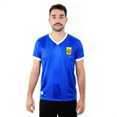 Imagem de Camiseta de Time RetrôMania Argentina Retrô 1986 Away Azul - Masculino