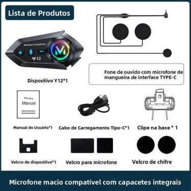 Imagem de Fone De Ouvido Bluetooth 5.4 Para Capacete De Motocicleta, À Prova D'Á