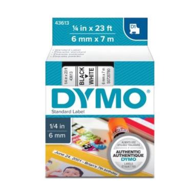 Imagem de Fita de poliéster dymo para rotulador LM/Color Pop! (6mm x 7m) preto/branco