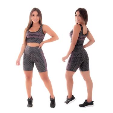 Imagem de CONJUNTO FITNESS TOP + BERMUDA SUBLIMADA NÃO FICA TRANSPARENTE-Feminino