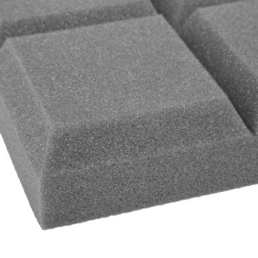 Imagem de Esponja à prova de som portátil forte durável de bom desempenho, painéis de absorção de som, para processamento acústico de redução de ruído(Cinza de alta densidade retardante de chama)