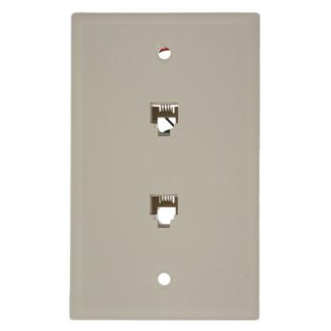 Imagem de Leviton 40244-T Conector de parede padrão para telefone, amêndoa clara