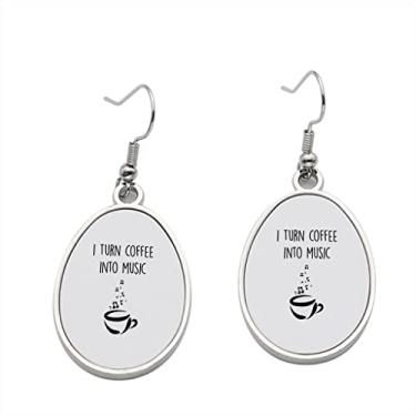Imagem de Brinco I Turn Coffee Into Music - Brincos com pingente para meninas - Presente de festa de aniversário dos namorados