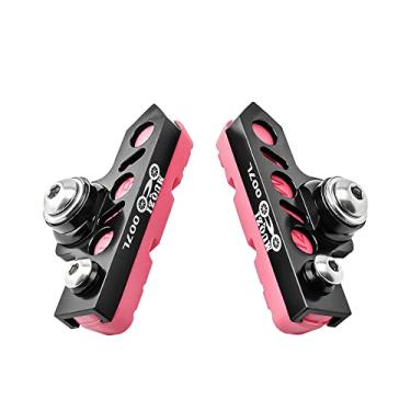Imagem de Bicicleta C Pinça de freio estendida (conjunto de 2) freio de aro de liga de alumínio substituível resistente ao desgaste para bicicleta de estrada, MTB, bicicleta dobrável (preto-rosa)