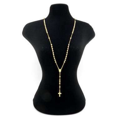 Imagem de Terço Masculino 70Cm 3,5Mm Largura Folheado Ouro Gg103B