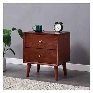 Imagem de Mesas Laterais de Cama com Gaveta Dupla Mesa de Cabeceira Moderna Minimalista Pequeno Apartamento Quarto Mini Armazenamento Armário Casa Madeira Mesa de Cabeceira para Quarto (Cor: E)