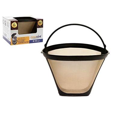 Imagem de GoldTone Marca (feito nos EUA) O filtro de café reutilizável nº 4 estilo cone substitui o seu filtro de café permanente Cuisinart para máquinas e cafeteiras (1 pacote)