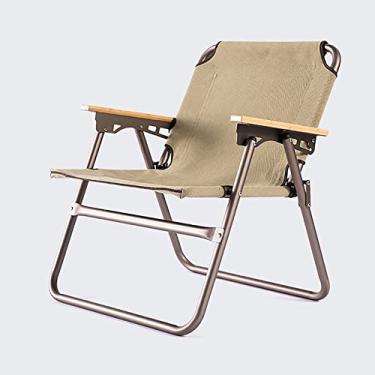 Imagem de Cadeiras de acampamento dobráveis portáteis para caminhada, pesca, churrasco suportam 99,8 kg ao ar livre leve cadeira de praia Cadeiras de piquenique, bege, 55 x 45 x 60