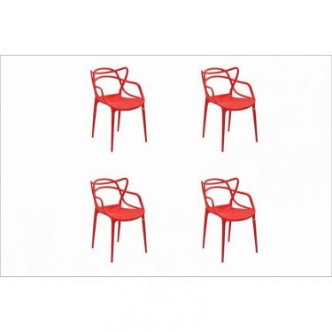Imagem de Conjunto 4 Cadeiras Allegra Rivatti Vermelho