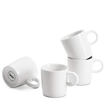 Imagem de Copos de café expresso de porcelana sueca – 100 ml – Conjunto de 4, Branco
