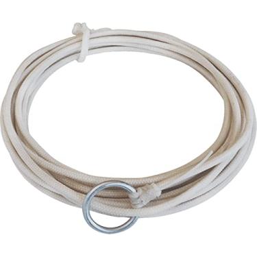 Imagem de Laço Corda Americano Branco Resinado 10 Metros Argola de Ferro Boi Cavalo
