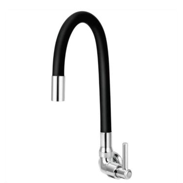 Imagem de Torneira Flexível Parede Cozinha Gourmet Preta Black