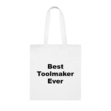 Imagem de Bolsa tote Toolmaker, Best Toolmaker Ever Tote bag, Toolmaker Gift, Presente para Toolmaker, Bolsa de ombro para fabricantes, Bolsas reutilizáveis, Porta-ferramentas, Ideia de de Natal, Branco