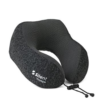 Imagem de Travesseiro Apoio Encosto de Pescoço Silent para Viagem Ergonômico em Forma de U - Travesseiro ,ótimo para viajar,dormir, relaxar em casa e no trabalho (Preto Mesclado)
